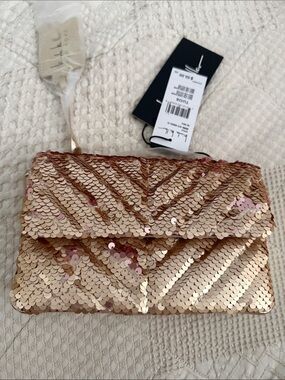Nicole Miller Envelope Clutch/Crossbody Bag in Rose Gold